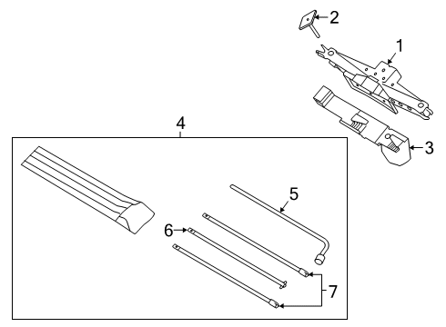 2020 Ford Ranger Jack & Components Storage Box Diagram for KB3Z9913546A