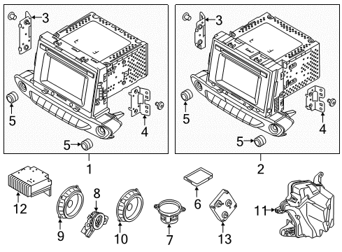 2019 Hyundai Ioniq Sound System Tweeter Speaker Assembly, Right Diagram for 96311G2000