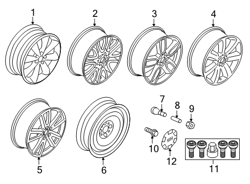 2019 Mini Cooper Clubman Wheels COMPACT SPARE WHEEL, STEEL,:369077 Diagram for 36115A062D8