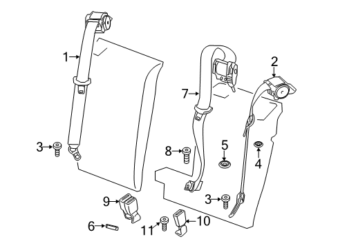 Seat Belt Lower Strap, Front Diagram for 72117414301