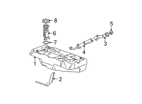 1997 Buick Park Avenue Fuel System Components Fuel Tank Meter/Pump SENSOR KIT Diagram for 25314202