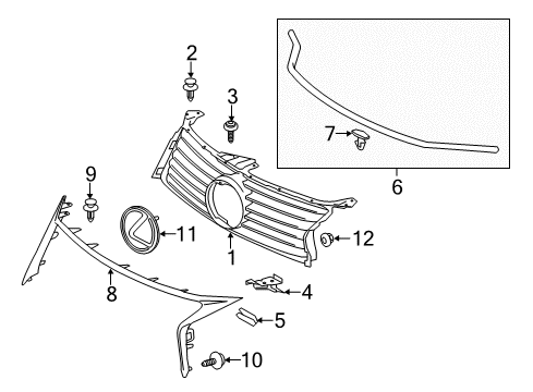 2013 Lexus GS450h Grille & Components Screw, Pan Tapping Diagram for 9016740042