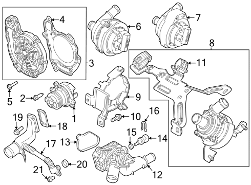 Water Pump THERMOSTA Diagram for 68498366AA