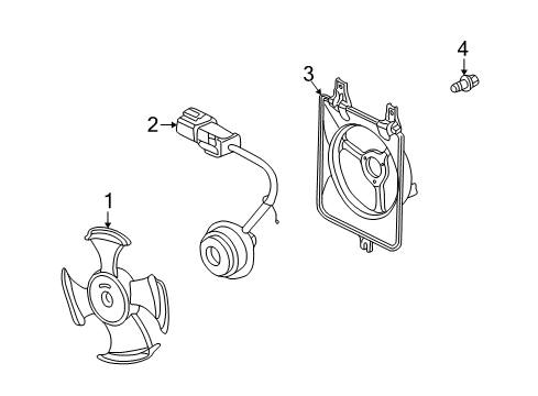 2001 Honda Accord A/C Condenser Fan Shroud, Air Conditioner Diagram for 38615P8CA00
