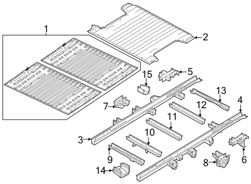 Rear Floor & Rails Bracket-Frame Rail Diagram for 68172232AA