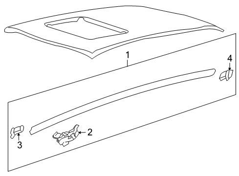 2010 Kia Optima Exterior Trim - Roof Moulding Assembly-Roof, RH Diagram for 872202G000