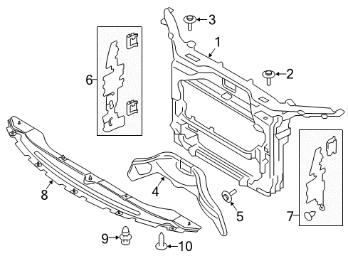 2013 Lincoln MKX Radiator Support Support Diagram for CT4Z16707A
