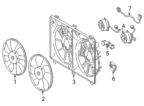 2017 Lexus GS F Cooling System, Radiator, Water Pump, Cooling Fan Wire, Cooling Fan Diagram for 1636438040