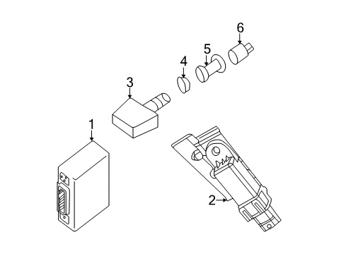 2016 Nissan NV1500 Tire Pressure Monitoring Tire Pressure Monitoring Sensor Unit Diagram for 407001PA0A