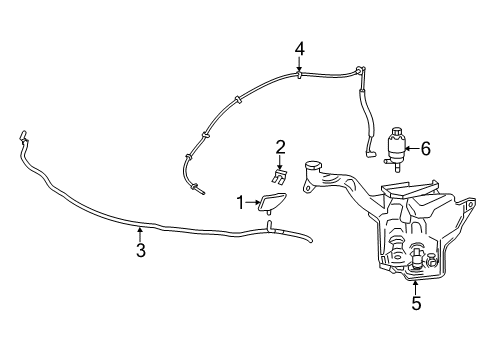 2015 Chevrolet Corvette Washer Components Washer Hose Diagram for 23234908
