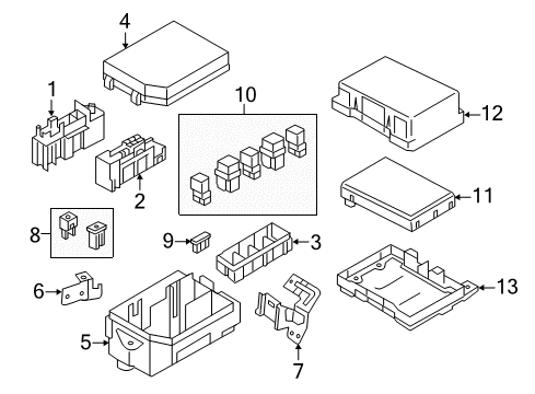 2015 Infiniti Q70 Fuse & Relay Ipdm Engine Room Control Unit Assembly Diagram for 284B71PP6B