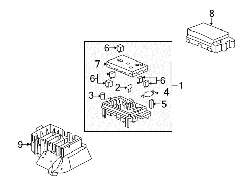 2006 Saab 9-7x Electrical Components Maxi Fuse Diagram for 15319477