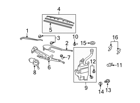 2008 Lexus RX400h Wiper & Washer Components Jar Diagram for 8531548100