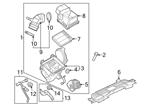 Filters TUBE - AIR CLEANER INTAKE Diagram for LX6Z9C675A