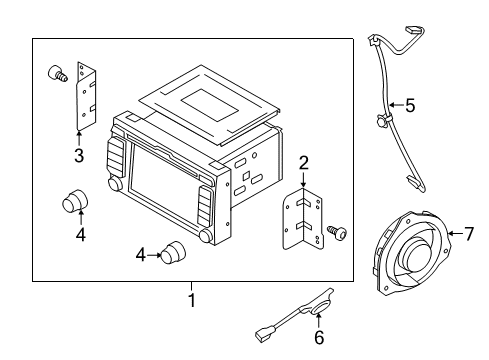 2013 Kia Rio Sound System Bracket-Set Mounting, LH Diagram for 961751W150