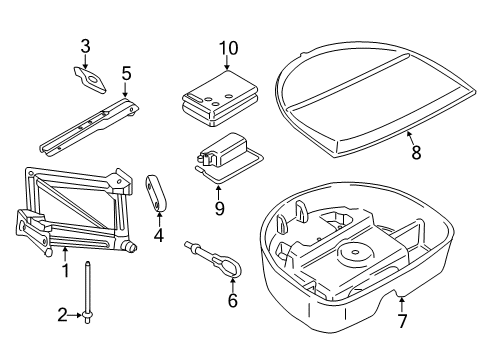 2016 Lincoln MKX Jack & Components Strap Diagram for CV6Z17A038B