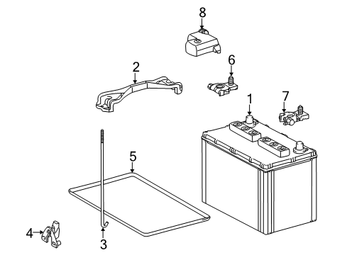 2021 Toyota 4Runner Battery Hold Down Support Diagram for 7445460040