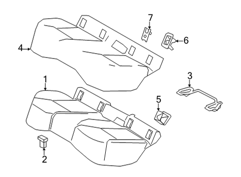 2022 Toyota Corolla Cross Rear Seat Components Seat Cushion Pad Diagram for 715030A100