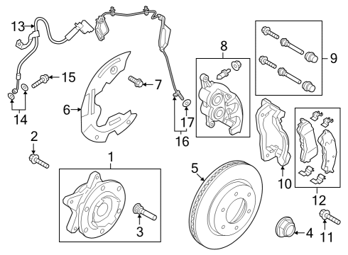 Anti-Lock Brakes HUB ASY - WHEEL Diagram for NB3Z1104A