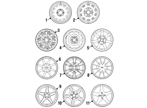 1998 Ford Contour Wheels Wheel Diagram for F5RZ1007J