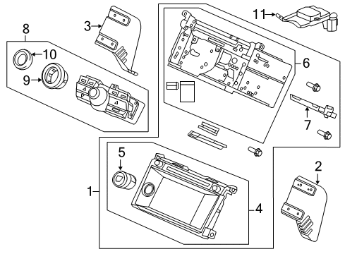 2013 Honda Crosstour Navigation System Bracket, R. Audio Diagram for 39111TP6A31