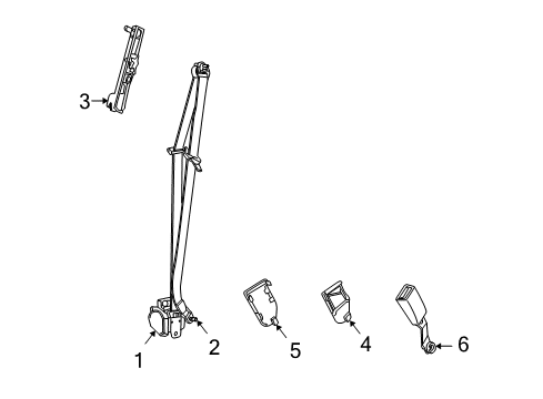 2014 Dodge Journey Front Seat Belts Cover-Seat Anchor Diagram for 1CZ06DW1AB