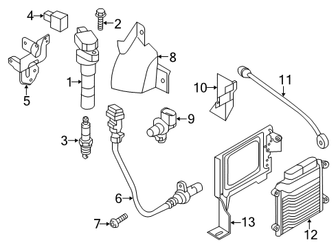 2014 Hyundai Santa Fe Sport Powertrain Control Bracket-Pcu Diagram for 391502G800