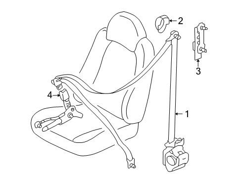 2013 Chevrolet Express 2500 Seat Belt Retractor Assembly Diagram for 1L8Z78611B08AAA