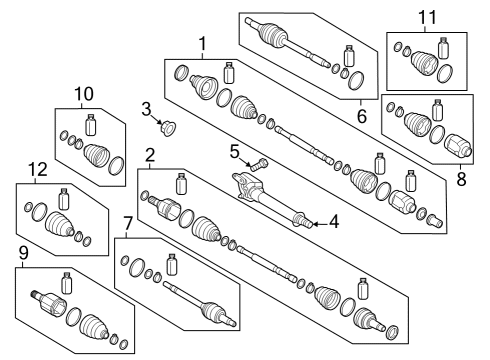Drive Axles - Front BEARING BRACKET & SHAFT ASSY Diagram for 49560P0230