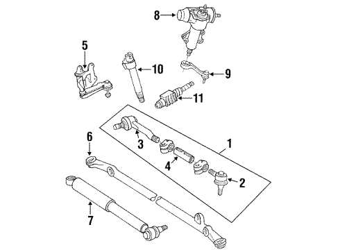 1994 Toyota Pickup P/S Pump & Hoses, Steering Gear & Linkage Damper Assembly Diagram for 4570039085