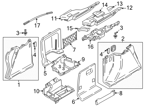 2017 BMW 330i GT xDrive Interior Trim - Rear Body Trim Panel, Railing Left Diagram for 51477325795
