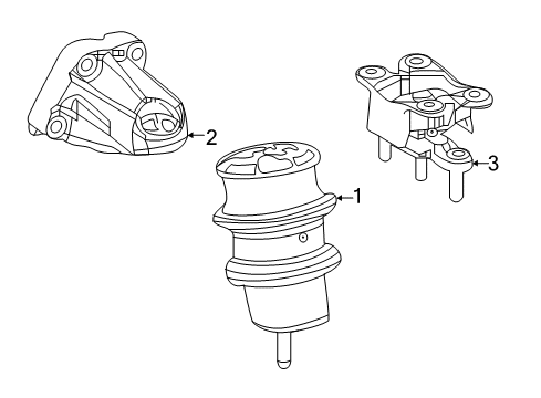 2021 Lexus LC500h Engine & Trans Mounting Bracket, Engine Mount Diagram for 1231131230