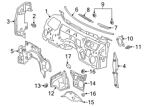 2022 Toyota GR Supra Cowl Strip Diagram for 90118WA131