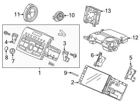 2015 Honda CR-V Sound System Speaker Assembly Woof Diagram for 39140T0AA01