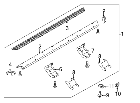 2013 Ford F-150 Running Board Bracket U-Nut Diagram for W710450S439