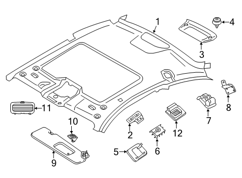 2017 BMW 640i xDrive Interior Trim - Roof Bracket Clothing Hook Diagram for 51167233715