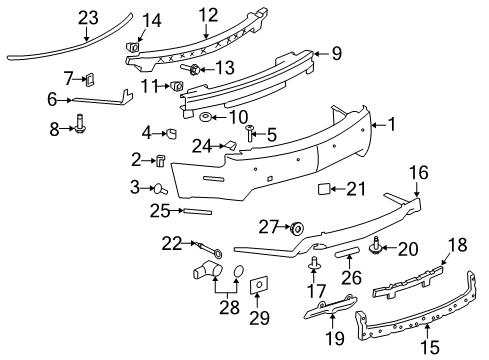 2011 Cadillac CTS Parking Aid Molding Diagram for 15264308