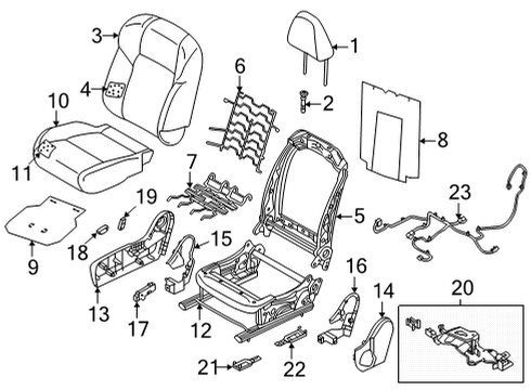 Passenger Seat Components Pad Assembly-Cushion, Front Seat RH Diagram for 893076RE1A