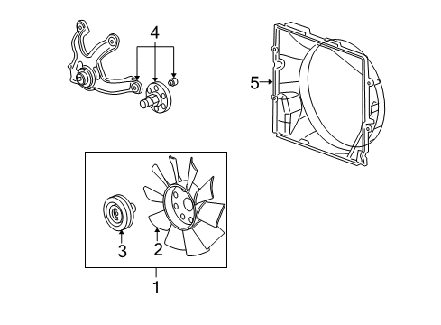2004 Cadillac SRX Cooling System, Radiator, Water Pump, Cooling Fan Fan Blade Diagram for 25750925