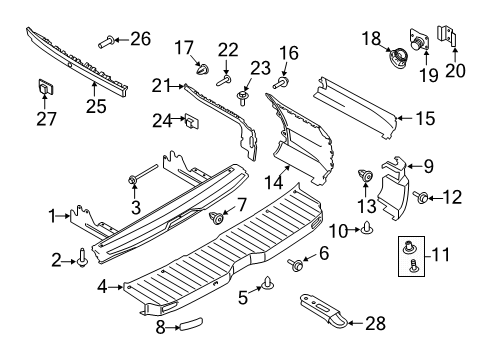 Bumper & Components - Rear Bumper Diagram for KK4Z16758CC