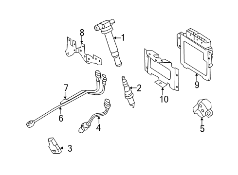 2009 Hyundai Genesis Ignition System Spark Plug Assembly Diagram for 1885011050