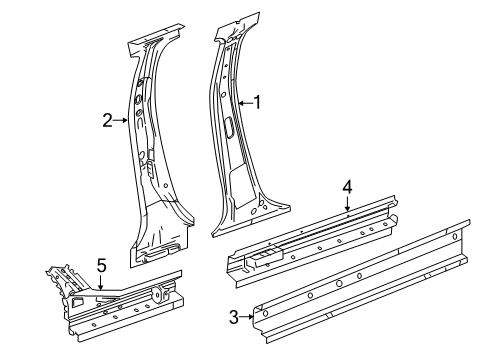 2014 Chevrolet Spark Center Pillar & Rocker Inner Center Pillar Diagram for 95999572