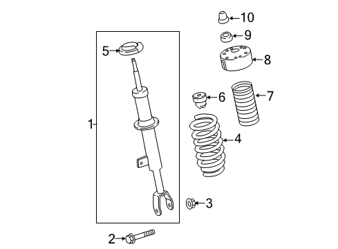 2017 Cadillac CT6 Struts & Components - Front Strut Diagram for 84130114