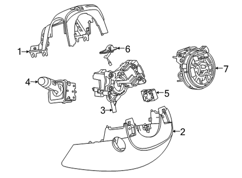 2022 Cadillac Escalade Shroud, Switches & Levers COVER ASM-I/P STRG COL UPR TR *VY DK ATMOS Diagram for 84588000