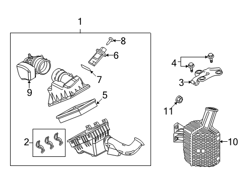 2012 Ford Fusion Powertrain Control Air Cleaner Assembly Diagram for AE5Z9600E