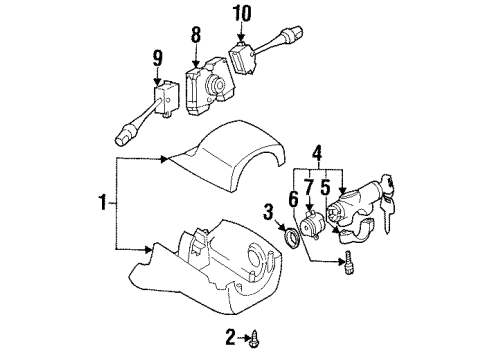 2002 Infiniti G20 Switches Lock Set-Steering Diagram for D87007J200