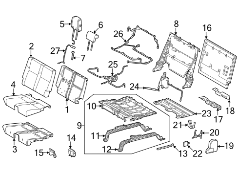 Third Row Seats Insulator Clip Diagram for 90467A0001C1