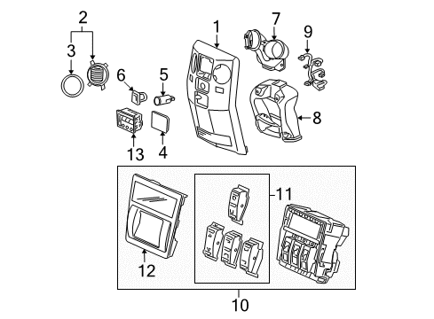 2010 Honda Pilot Auxiliary Heater & A/C Control Assy., RR. Manual Air Conditioner *YR309L* (TU LIGHT BEIGE) Diagram for 79650SZAA01ZD
