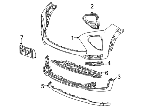 2021 Chevrolet Trailblazer Bumper & Components - Front MOLDING,FRT BPR FASCIA HDLP Diagram for 42856121
