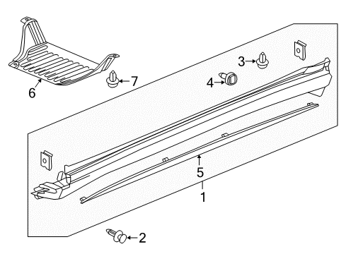 2020 Acura MDX Exterior Trim - Pillars, Rocker & Floor Molding R, Side Sill Garnish Diagram for 71803TZ5A10